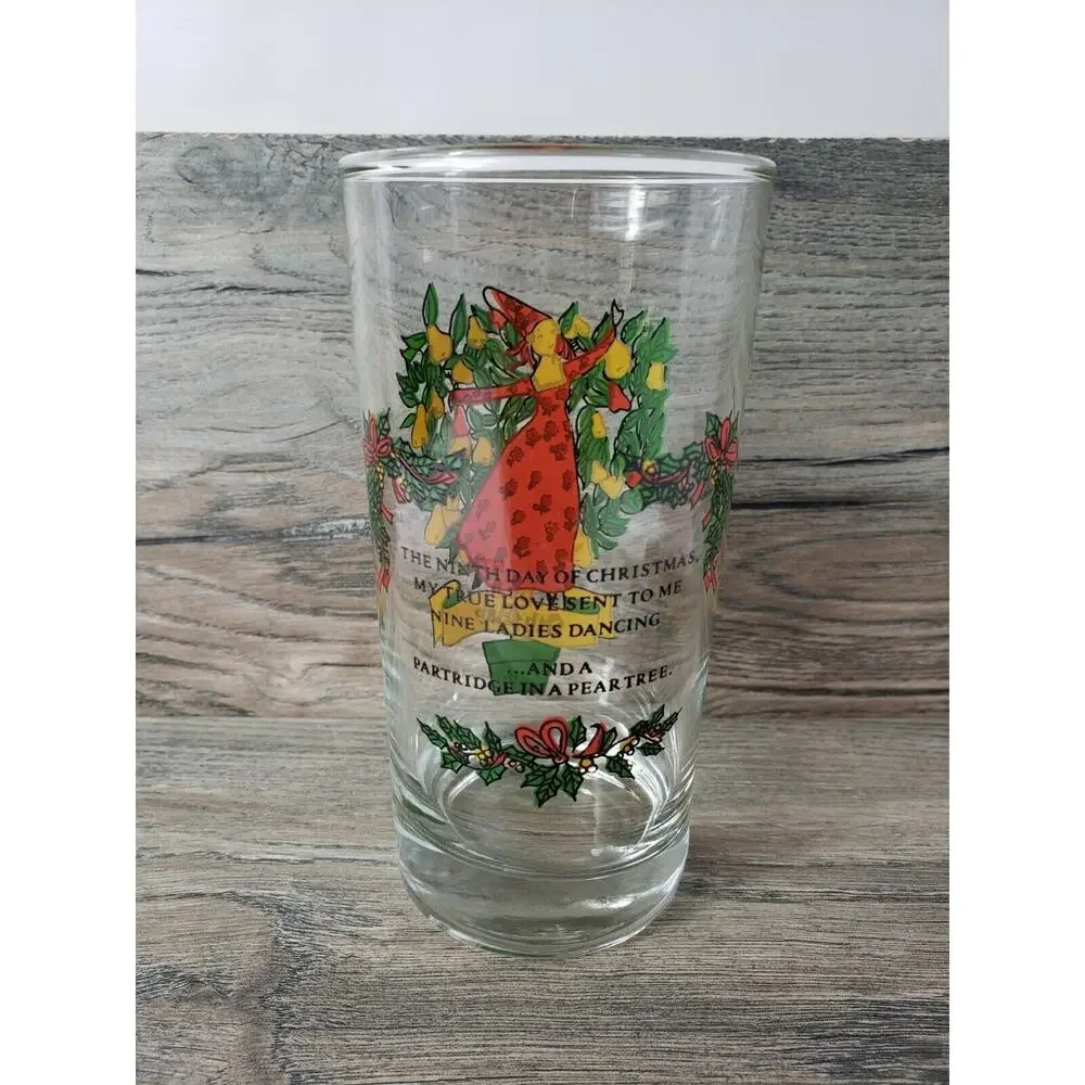 Twelve Days of Christmas by Indiana Glass 12 oz Replacement Glass Day 9